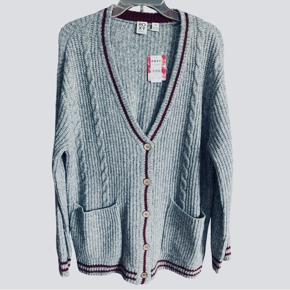 Roxy "Game Day" Cardigan Size L NWT
